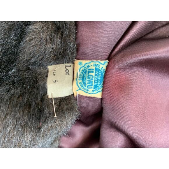 Vintage 50s 60s Coat Faux Fur MidCentury Rockabilly Mod Pinup Punk Retro Winter - Picture 9 of 10